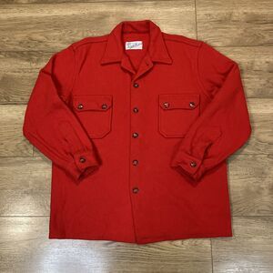 Men's XL Merrill Woolen Mills 100% Wool Shirt Cruiser Vintage Red Shacket Jacket